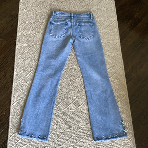 Redial Paris Embellished Pearls Rhinestone Boot Cut Jeans - Size Small - Picture 7 of 11